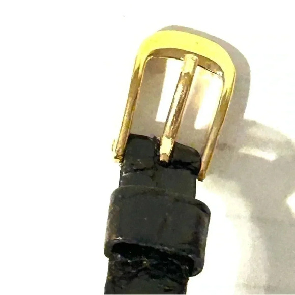 Vtg JAI 17 Jewels Shock Resistant Wrist Watch Swiss Base Metal Genuine Croc Band - Picture 6 of 10